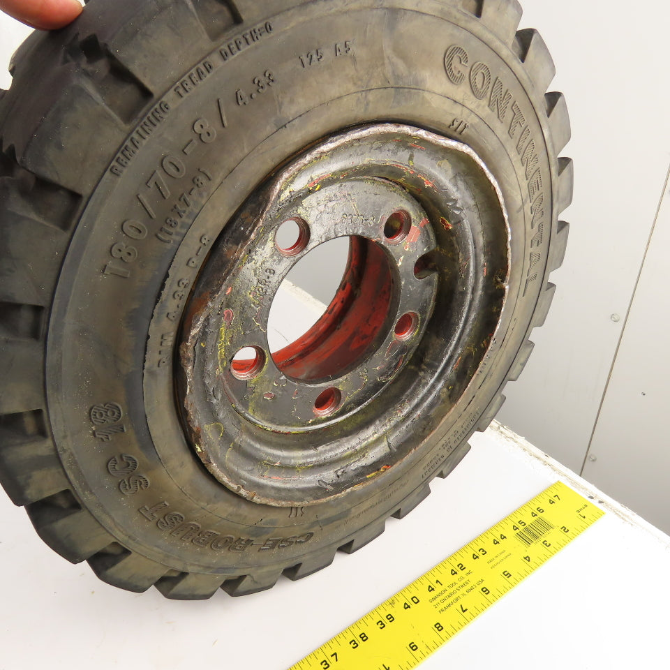 Continental 54600 CSE-Robust SC 18 Forklift Tire & Rim 180/70-8 5-Lug 4.33 R-8