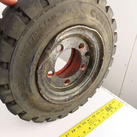 Continental 54600 CSE-Robust SC 18 Forklift Tire & Rim 180/70-8 5-Lug 4.33 R-8