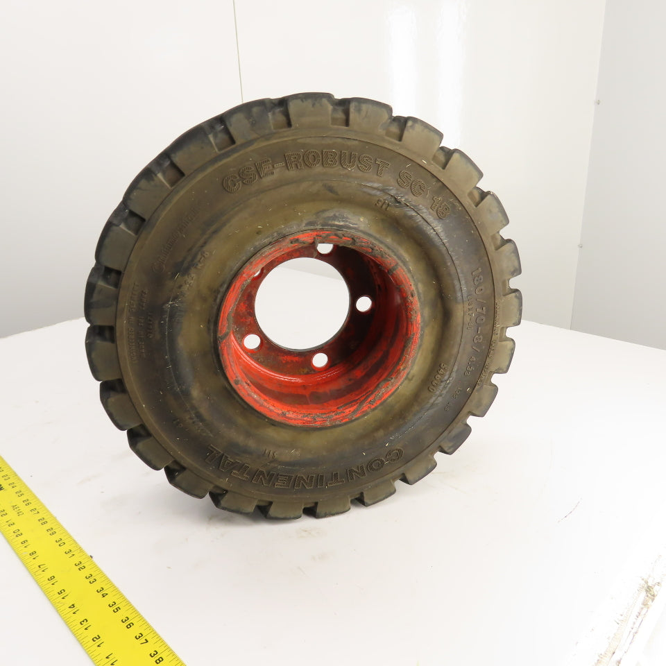 Continental 54600 CSE-Robust SC 18 Forklift Tire & Rim 180/70-8 5-Lug 4.33 R-8