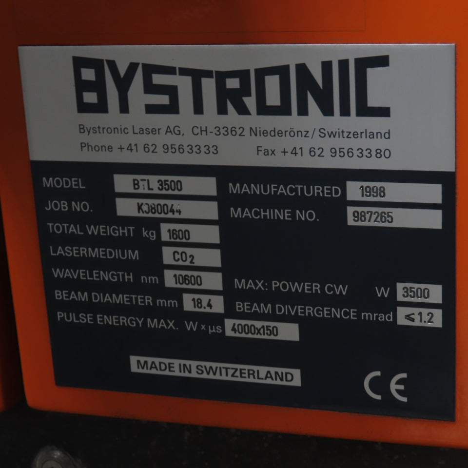 Bystronic BTL 3500 3500W Turbo Industrial Cutting Laser Resonator Generator Co2