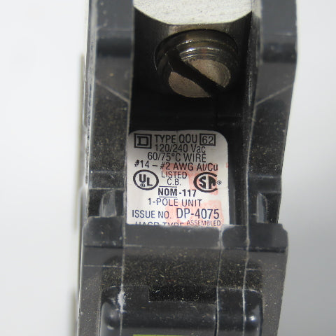 Square D Type QOU Single 1 Pole 20A Circuit Breaker 120/240VAC Lot Of 5