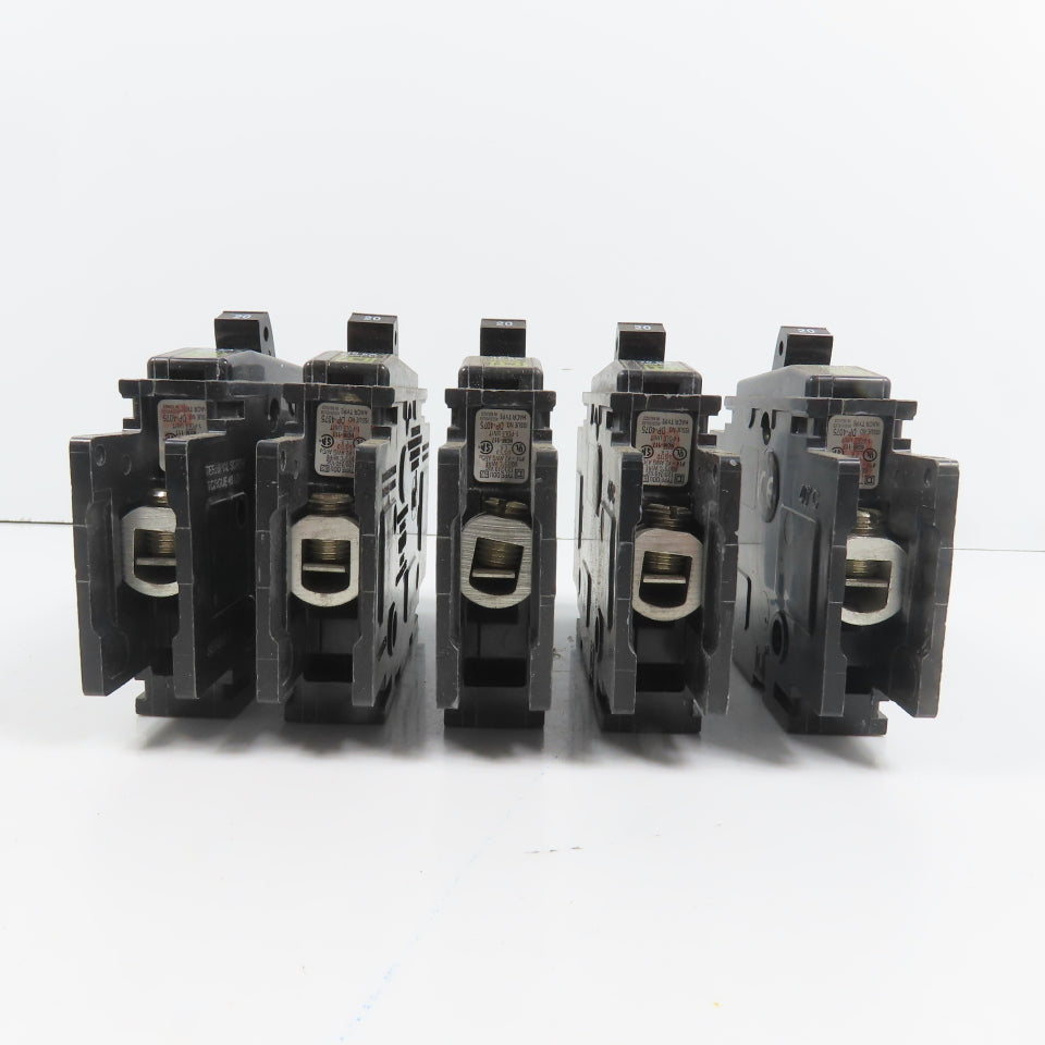 Square D Type QOU Single 1 Pole 20A Circuit Breaker 120/240VAC Lot Of 5