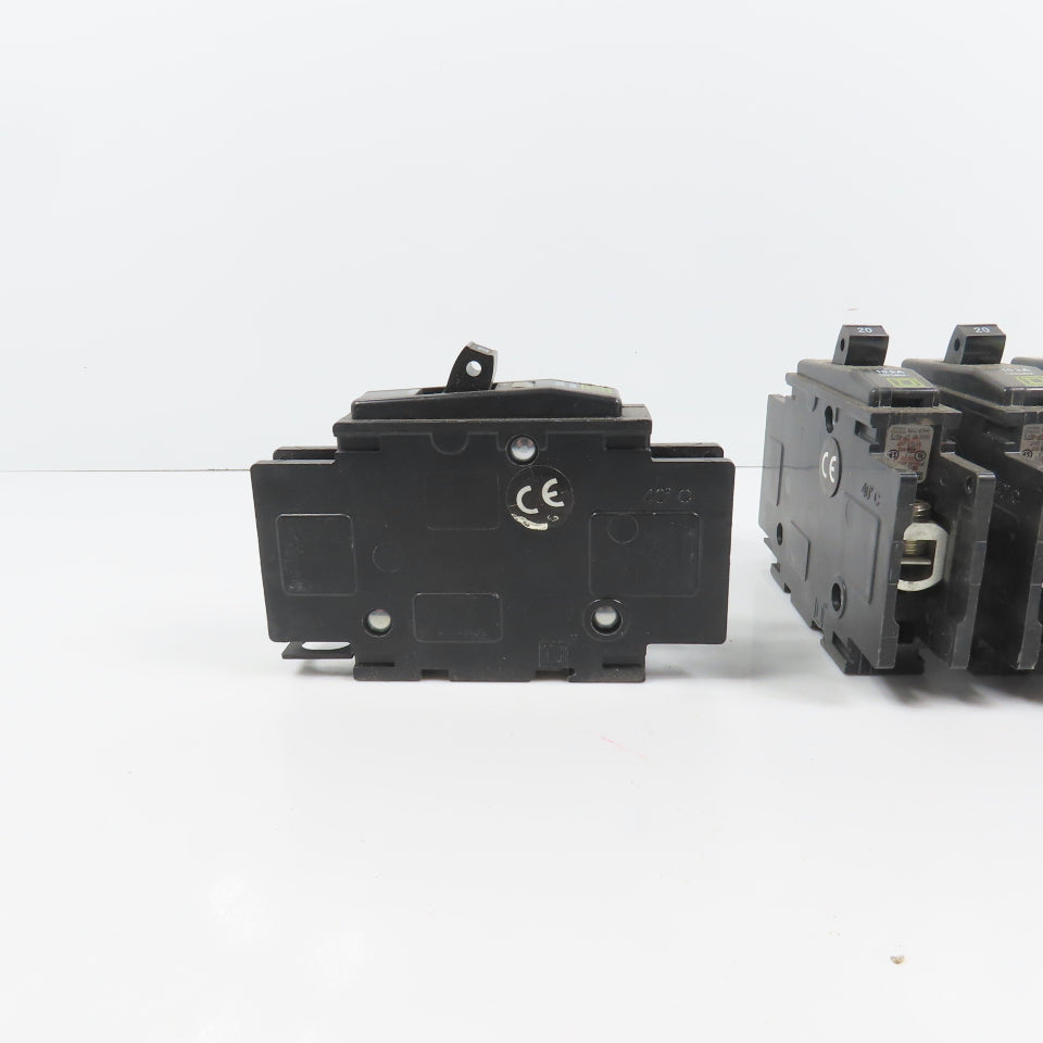 Square D Type QOU Single 1 Pole 20A Circuit Breaker 120/240VAC Lot Of 5