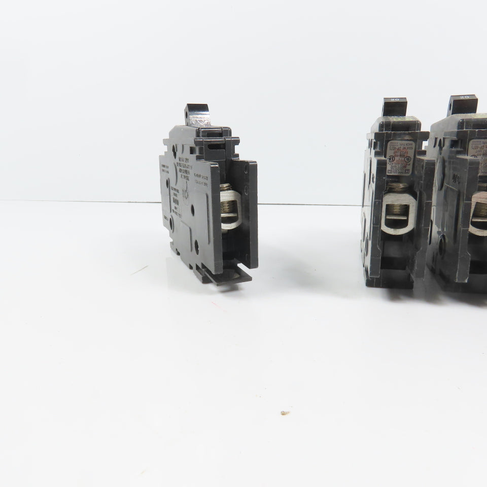 Square D Type QOU Single 1 Pole 20A Circuit Breaker 120/240VAC Lot Of 5