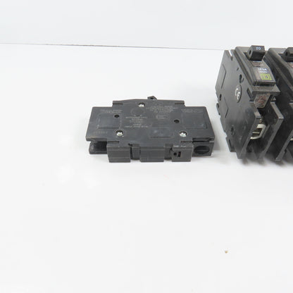 Square D Type QOU Single 1 Pole 20A Circuit Breaker 120/240VAC Lot Of 5