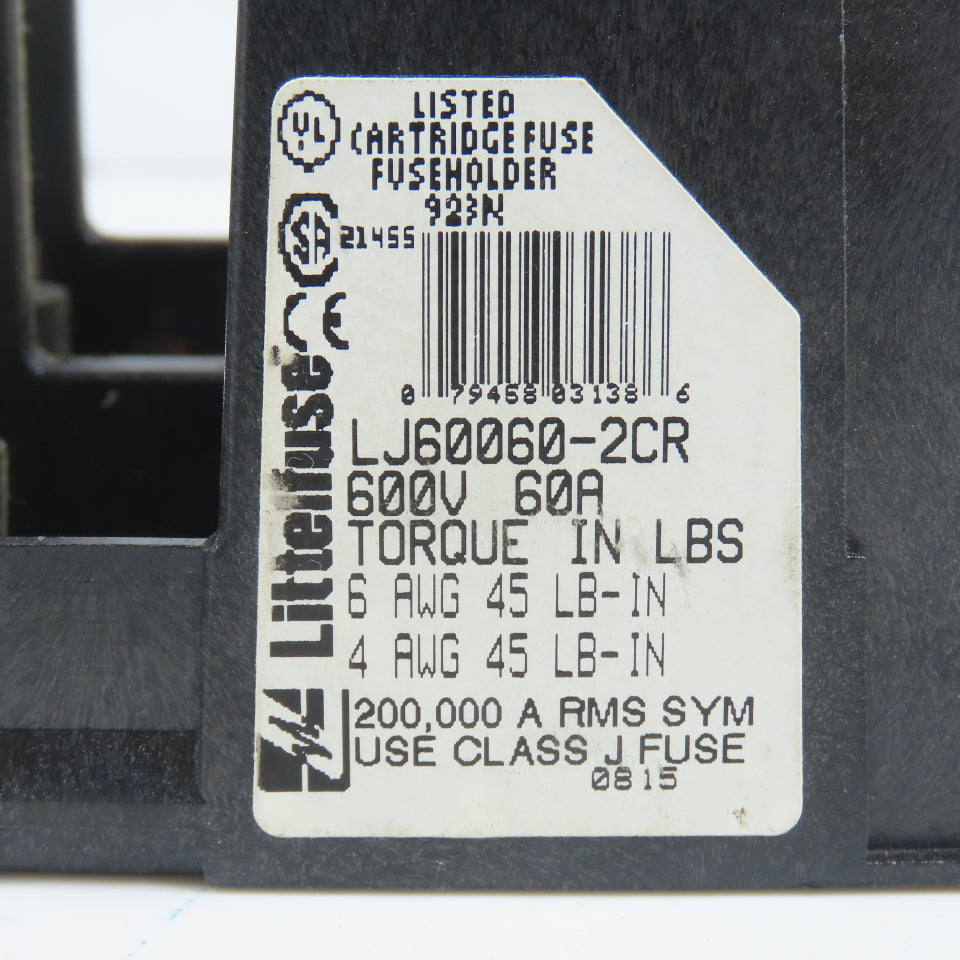 Littlefuse LJ60060-2CR 2 Pole 60A Fuse Holder 600V Class J