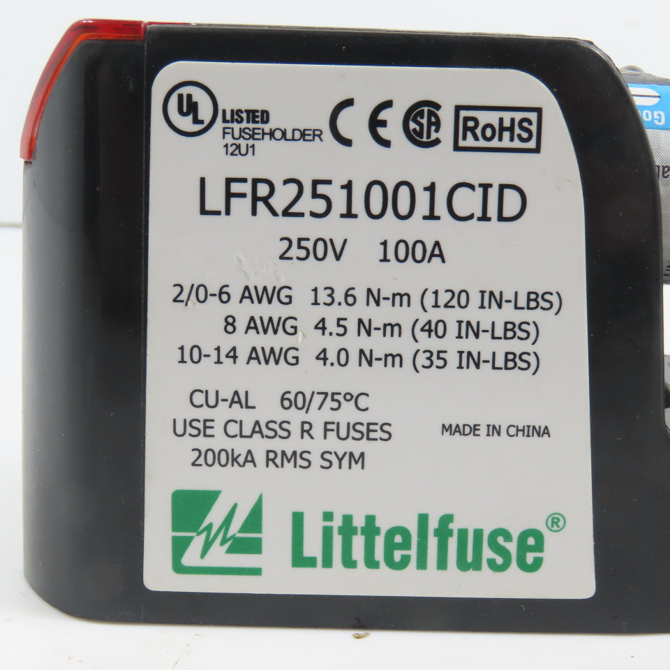 Littlefuse LFR251001CID 1 Pole 100A 250V Class R Fuse Holder (80A Fuse)