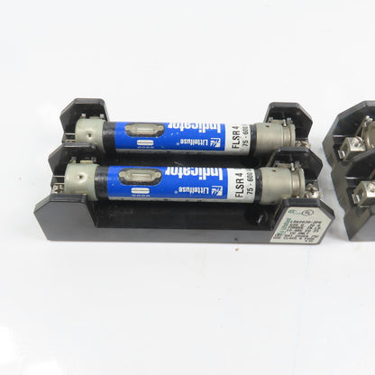Littlefuse LR60030-2PR 2 Pole 30A 600V Class R Fuse Holder W/ Fuses Lot Of 2