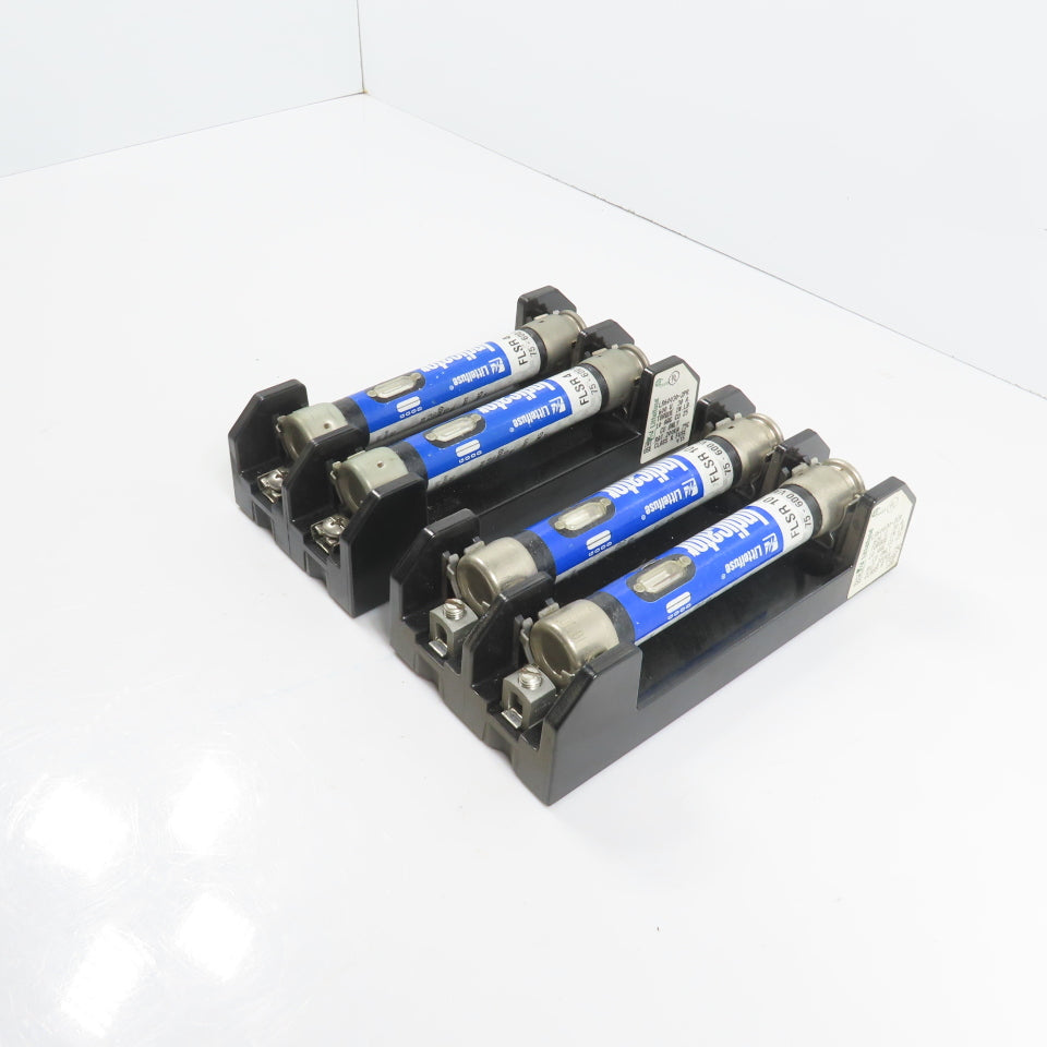 Littlefuse LR60030-2PR 2 Pole 30A 600V Class R Fuse Holder W/ Fuses Lot Of 2