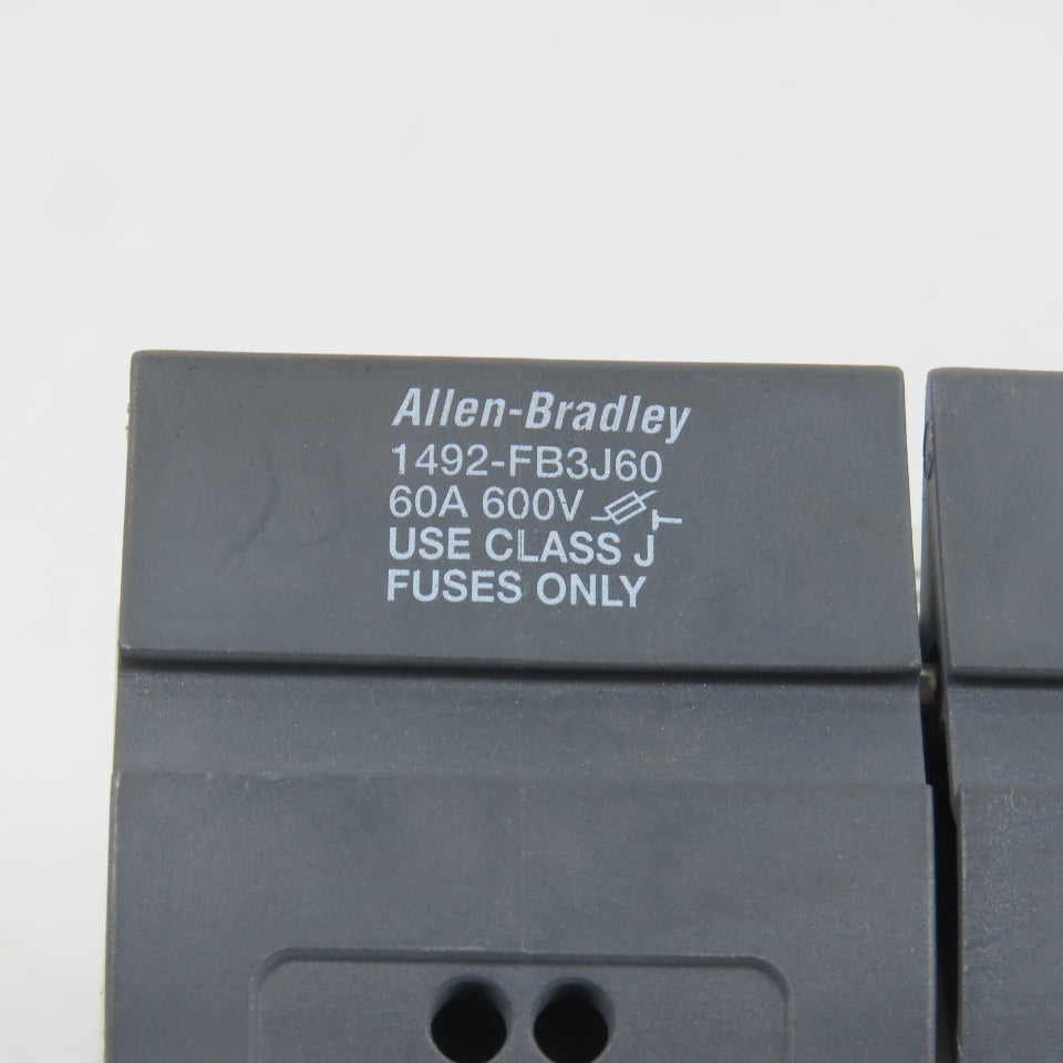 Allen Bradley 1492-FB3J60 Ser B 60A 600V 3-PoleClass J Fuse Holder W/ 35A Fuses