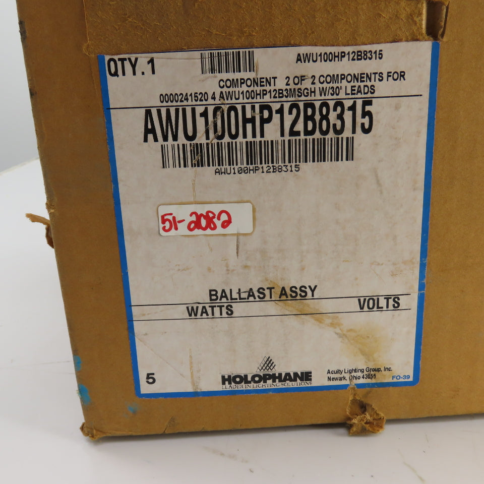 Holophane AWU100HP12B8315 Light Ballast Assembly 30' Lead (NEW IN BOX)