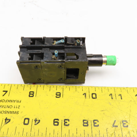 General Electric 080ADV 080B20V Green LED Light Contact Block Stack