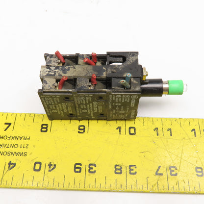 General Electric 080ADV 080B20V Green LED Light Contact Block Stack