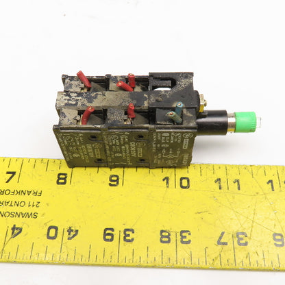 General Electric 080ADV 080B20V Green LED Light Contact Block Stack