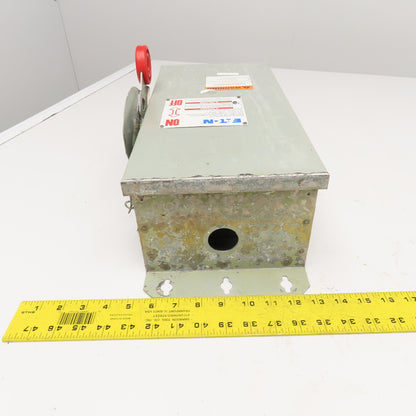 Eaton DH362FDK 60A 600VAC 250VDC 3 Pole Fused Safety Disconnect Switch