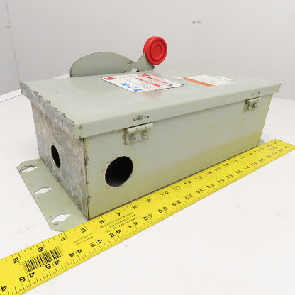 Eaton DH362FDK 60A 600VAC 250VDC 3 Pole Fused Safety Disconnect Switch