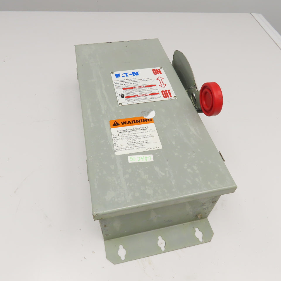 Eaton DH362FDK 60A 600VAC 250VDC 3 Pole Fused Safety Disconnect Switch