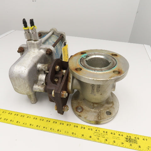 Jamesbury ST200 B 3" Stainless Steel Flange Mount Ball Valve Pneumatic Actuator