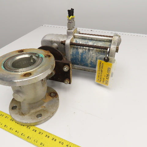 Jamesbury ST200 B 3" Stainless Steel Flange Mount Ball Valve Pneumatic Actuator
