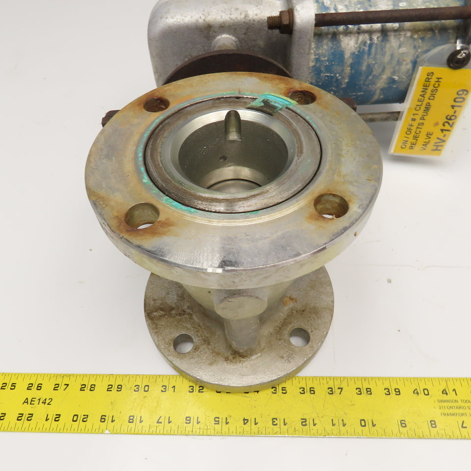 Jamesbury ST200 B 3" Stainless Steel Flange Mount Ball Valve Pneumatic Actuator