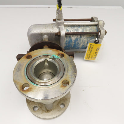 Jamesbury ST200 B 3" Stainless Steel Flange Mount Ball Valve Pneumatic Actuator