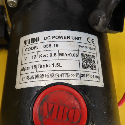Vestil Vibo 058-16 12VDC Hydraulic Power Unit For Lift Tables 1.5L W/ Charger