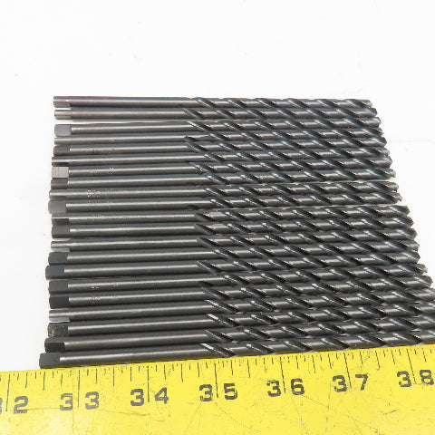 Precision 15/64" 118° Point Black Oxide Finish Twist Drill Bit Tang Lot of 21
