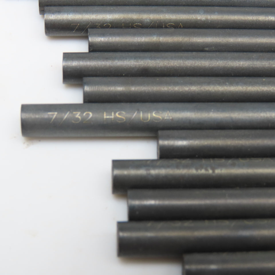 Titan 7/32" Diam. HSS 2 Flute Twist Drill 6" OAL Lot Of 20
