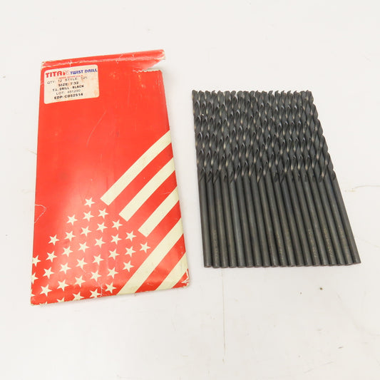 Titan 7/32" Diam. HSS 2 Flute Twist Drill 6" OAL Lot Of 20