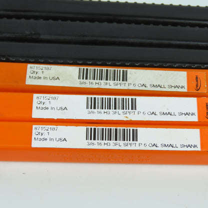 Hertel 87152187 Extension Tap 3/8-16 3 Flute Spiral Point 6" OAL HSS USA Lot/3