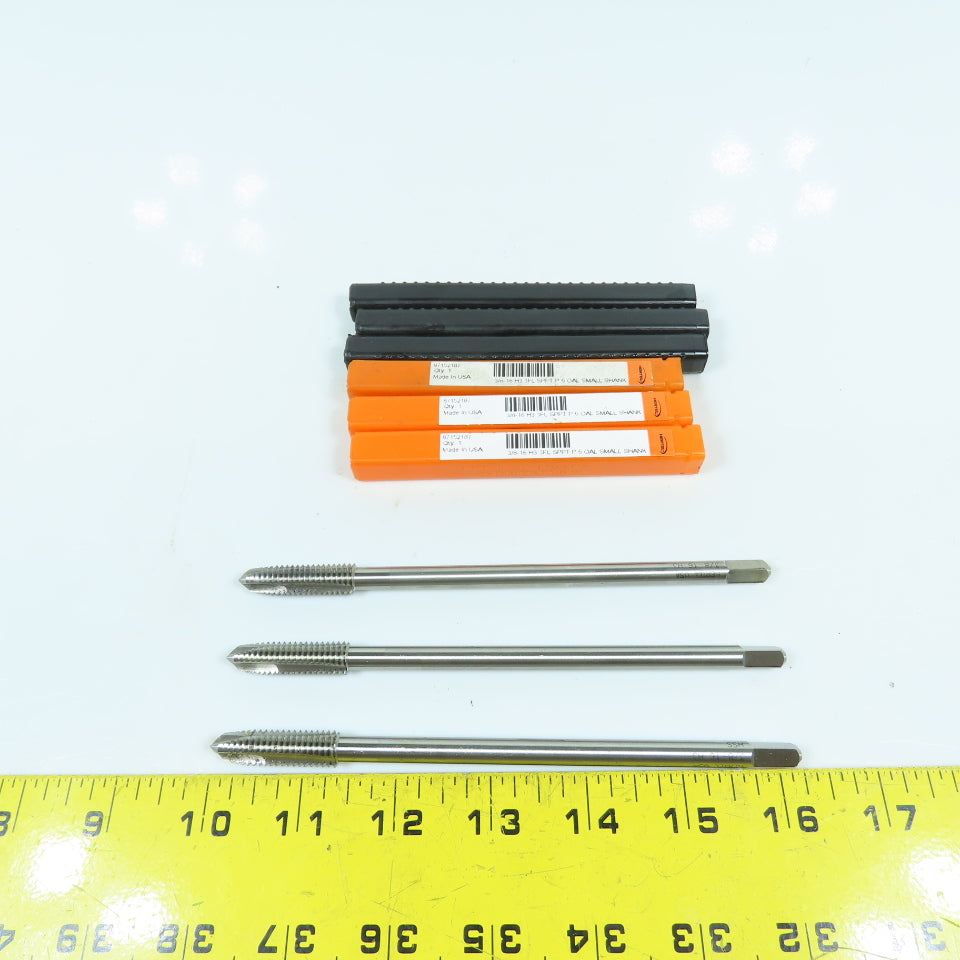 Hertel 87152187 Extension Tap 3/8-16 3 Flute Spiral Point 6" OAL HSS USA Lot/3