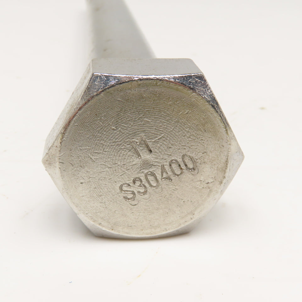 1"-8 x 11" S30400 Stainless Steel Hex Head Bolt
