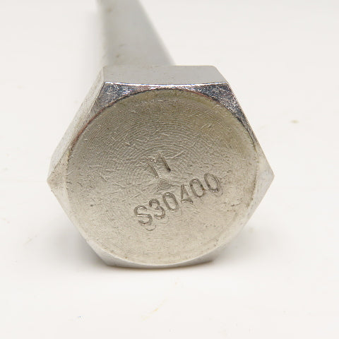1"-8 x 11" S30400 Stainless Steel Hex Head Bolt