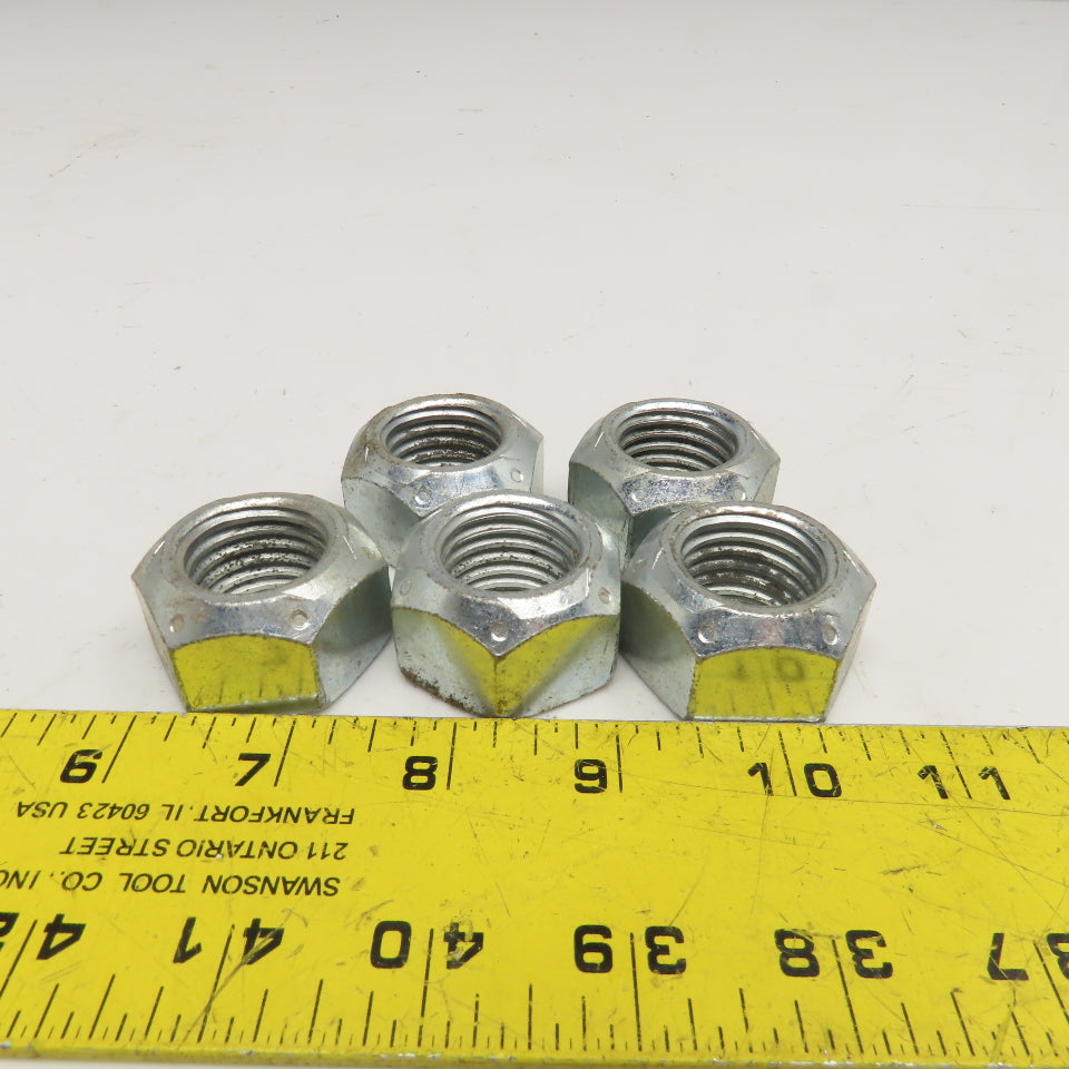 1"-8 Stover Grade C Hex Cone Lock Nut Zinc Lot Of 5