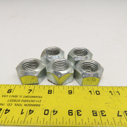 1"-8 Stover Grade C Hex Cone Lock Nut Zinc Lot Of 5