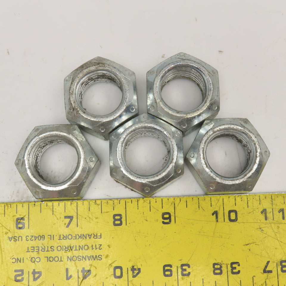 1"-8 Stover Grade C Hex Cone Lock Nut Zinc Lot Of 5