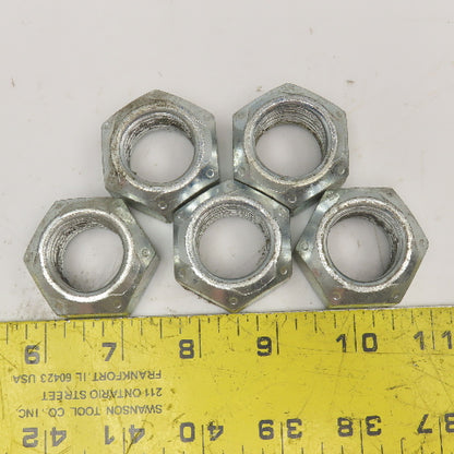 1"-8 Stover Grade C Hex Cone Lock Nut Zinc Lot Of 5