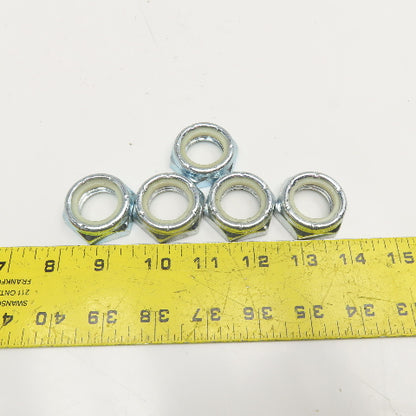 1"-8 Hex Nylon Insert Lock Jam Nut Zinc Coated Lot Of 5