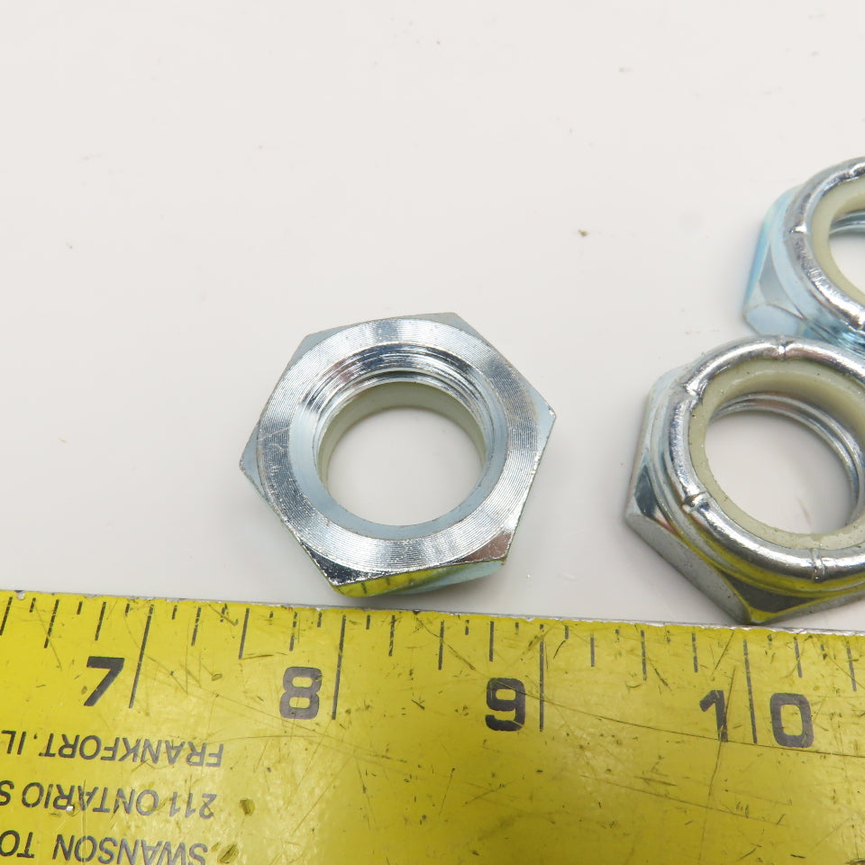 1"-8 Hex Nylon Insert Lock Jam Nut Zinc Coated Lot Of 5