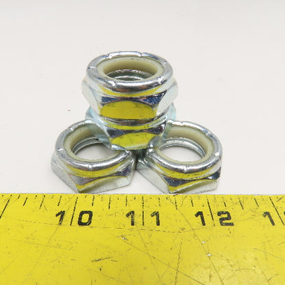 1"-8 Hex Nylon Insert Lock Jam Nut Zinc Coated Lot Of 5