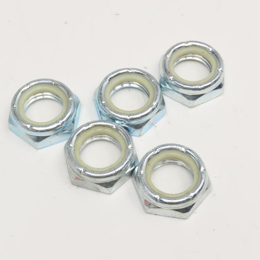 1"-8 Hex Nylon Insert Lock Jam Nut Zinc Coated Lot Of 5
