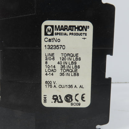 Marathon 1323570 175A 600VAC Power Distribution Block 3 Main 12 Secondary