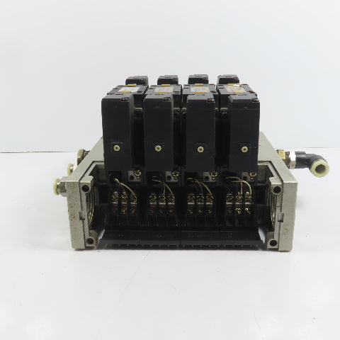 SMC NVFS3200-3FZ 4 Pneumatic Directional Valve Bank & Manifold 120V Coil