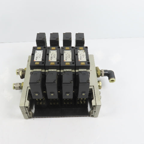SMC NVFS3200-3FZ 4 Pneumatic Directional Valve Bank & Manifold 120V Coil