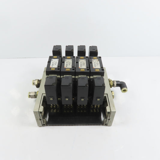 SMC NVFS3200-3FZ 4 Pneumatic Directional Valve Bank & Manifold 120V Coil