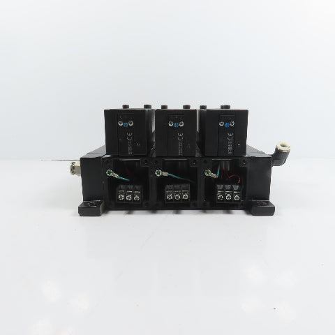 Parker F52VXBG023A 3 Pneumatic Directional Valve Bank & Manifold 120V Coil