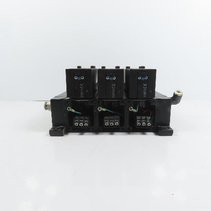 Parker F52VXBG023A 3 Pneumatic Directional Valve Bank & Manifold 120V Coil