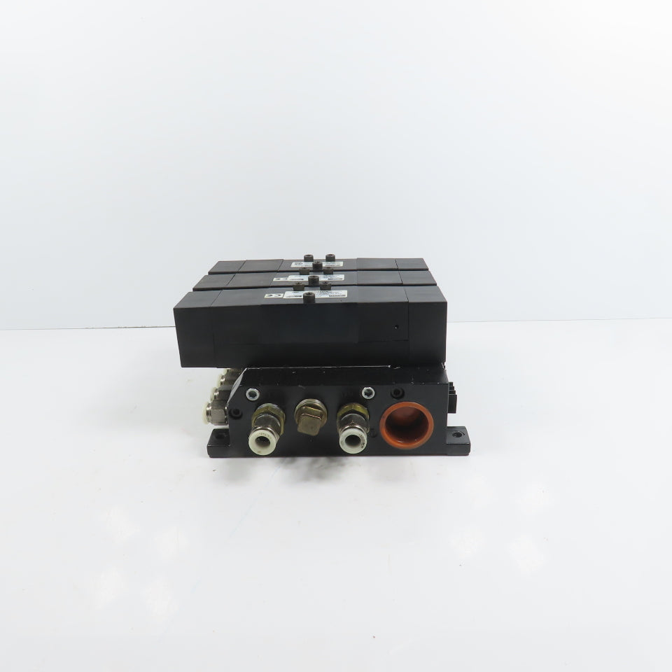 Parker F52VXBG023A 3 Pneumatic Directional Valve Bank & Manifold 120V Coil