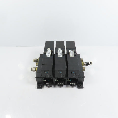 Parker F52VXBG023A 3 Pneumatic Directional Valve Bank & Manifold 120V Coil