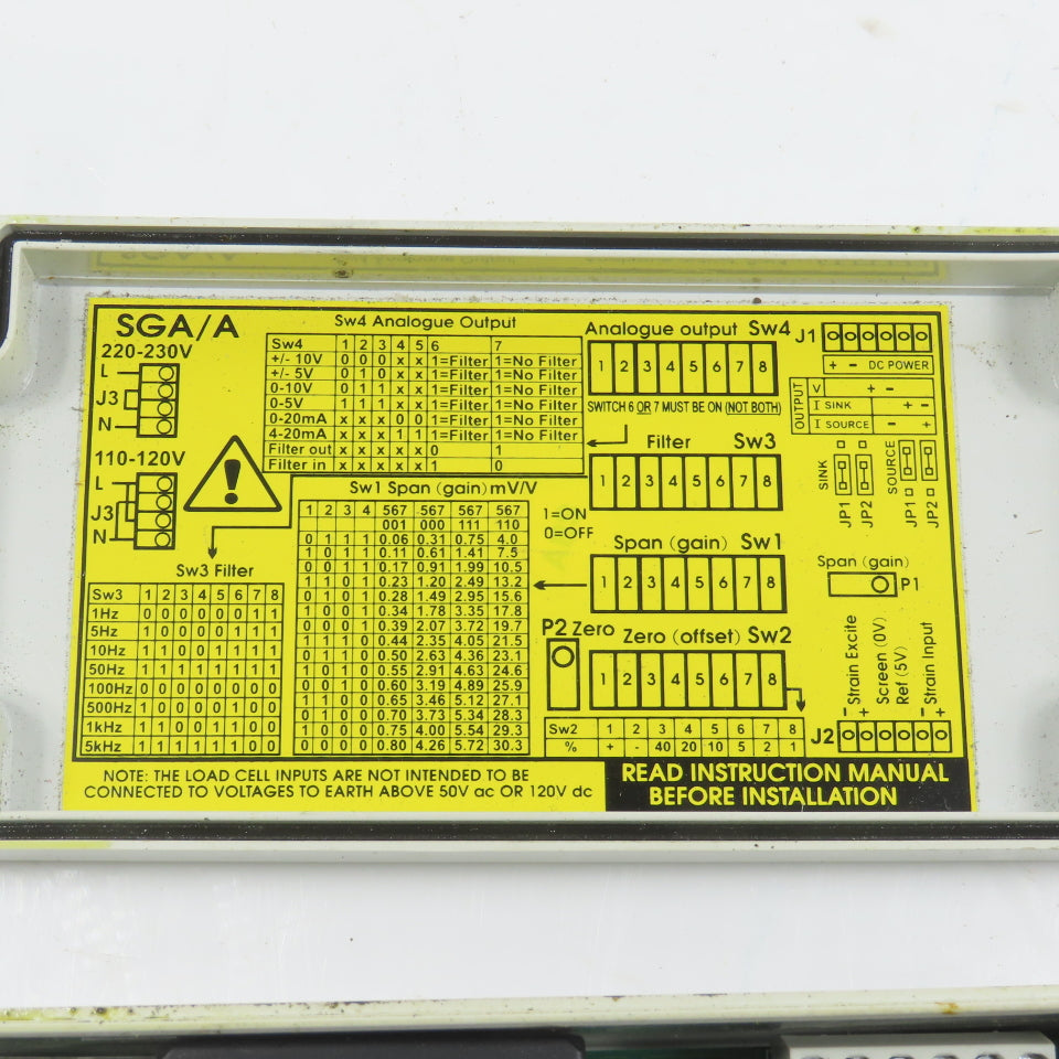 Interface Force Measurement SGA/A Strain Gage Transducer Amplifier 110-230VAC